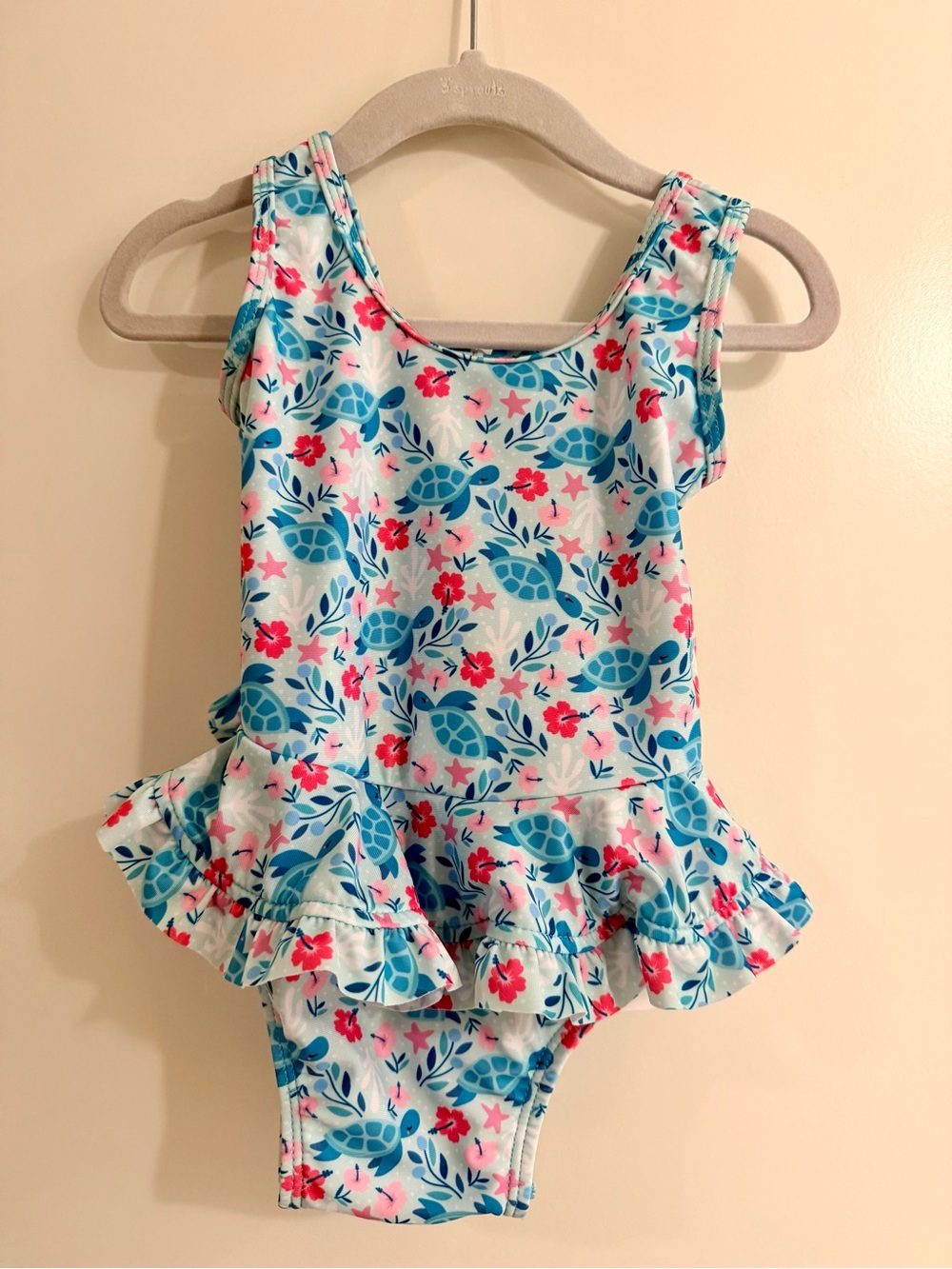Flap Happy NWT Delaney Hip Ruffle (Floral & Turtle) One-Piece Swimsuit